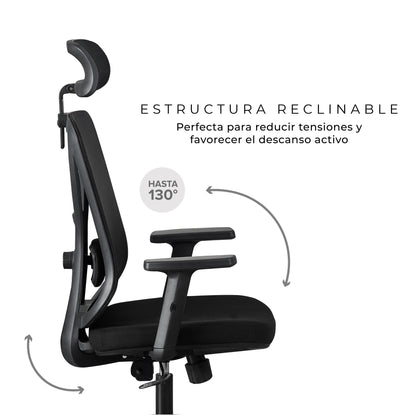 Silla de Oficina Presidente Axton Negra