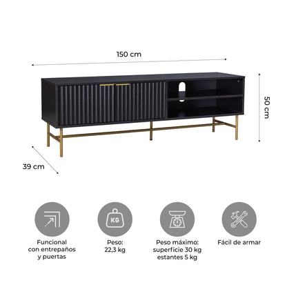 Mueble de TV Moderno Queens Negro