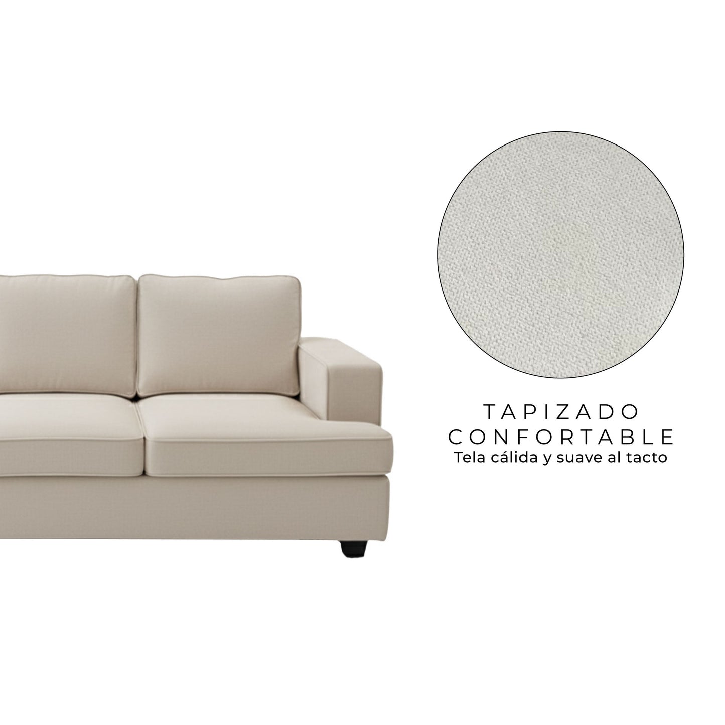 Sofá 3 Puestos Comprimido Sabina Beige