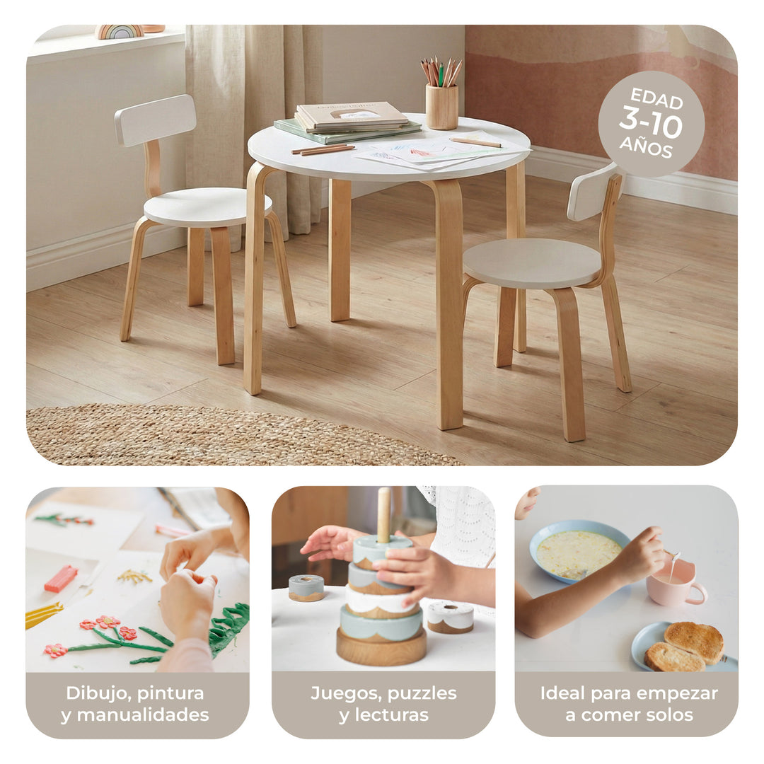 Juego de Mesa y Sillas Para Niños Sitte Nórdico