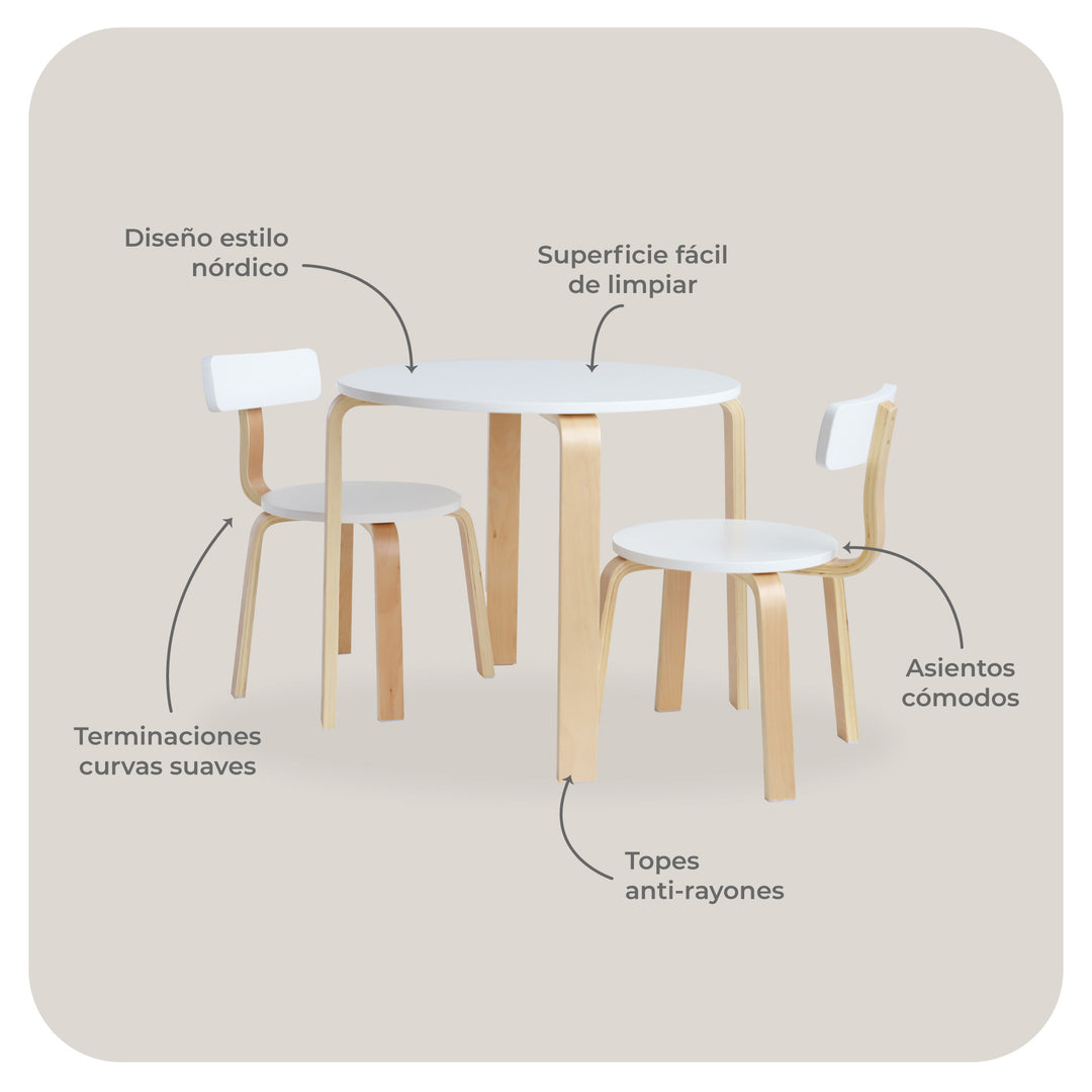 Juego de Mesa y Sillas Para Niños Sitte Nórdico