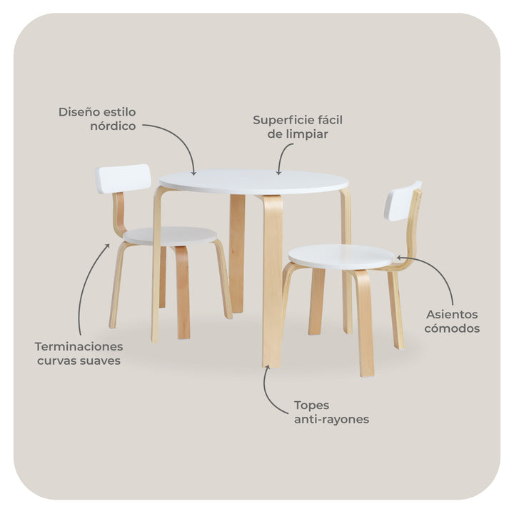 Juego de Mesa y Sillas Para Niños Sitte Nórdico