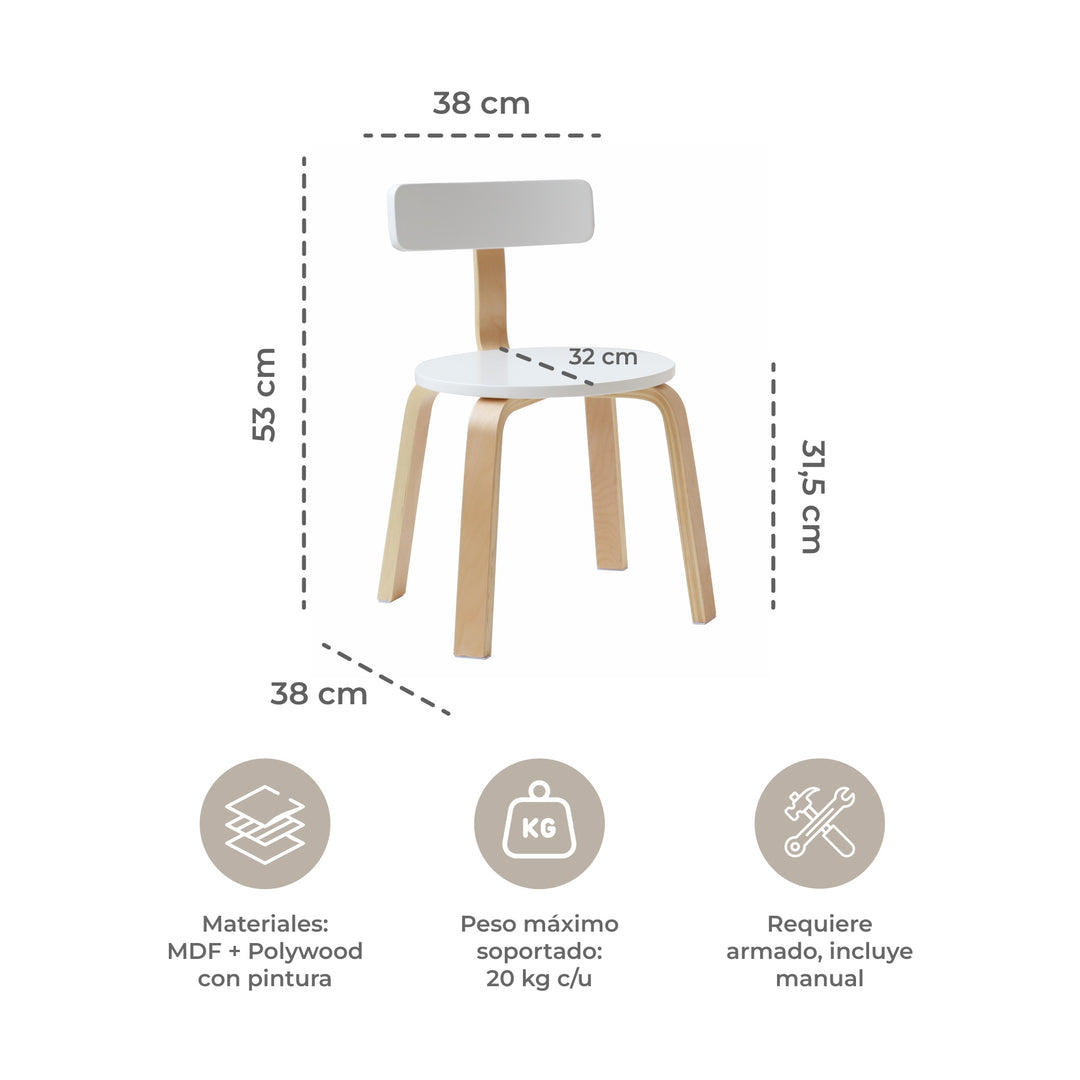 Juego de Mesa y Sillas Para Niños Sitte Nórdico