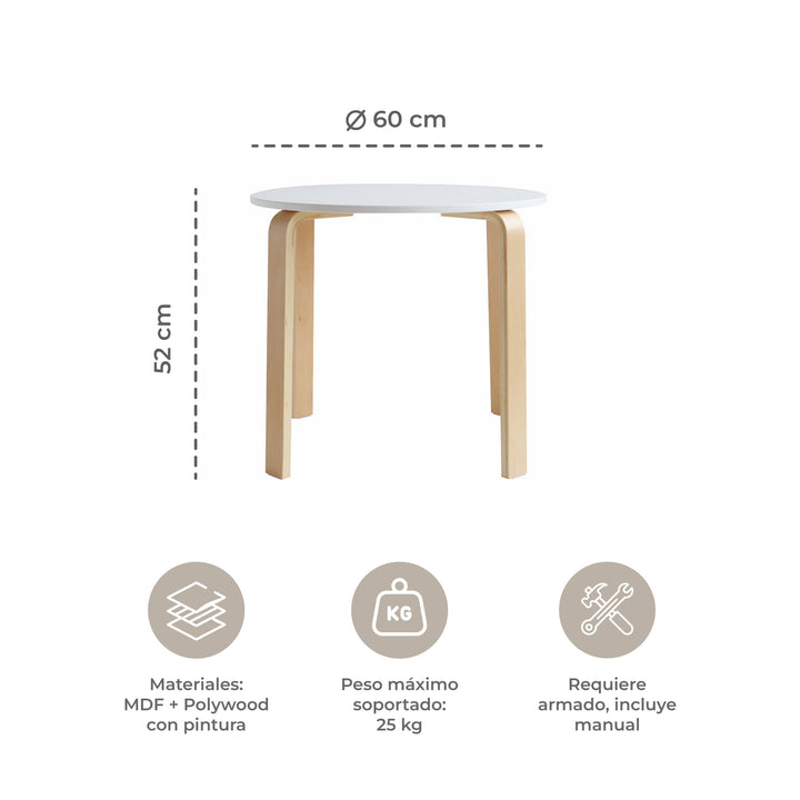 Juego de Mesa y Sillas Para Niños Sitte Nórdico