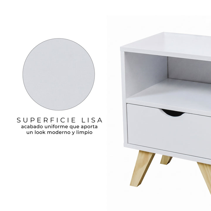 Mesa de Noche Sunrise Blanca