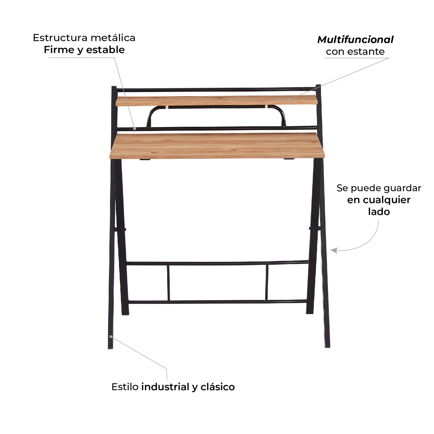 Escritorio Plegable Tripoli Negro