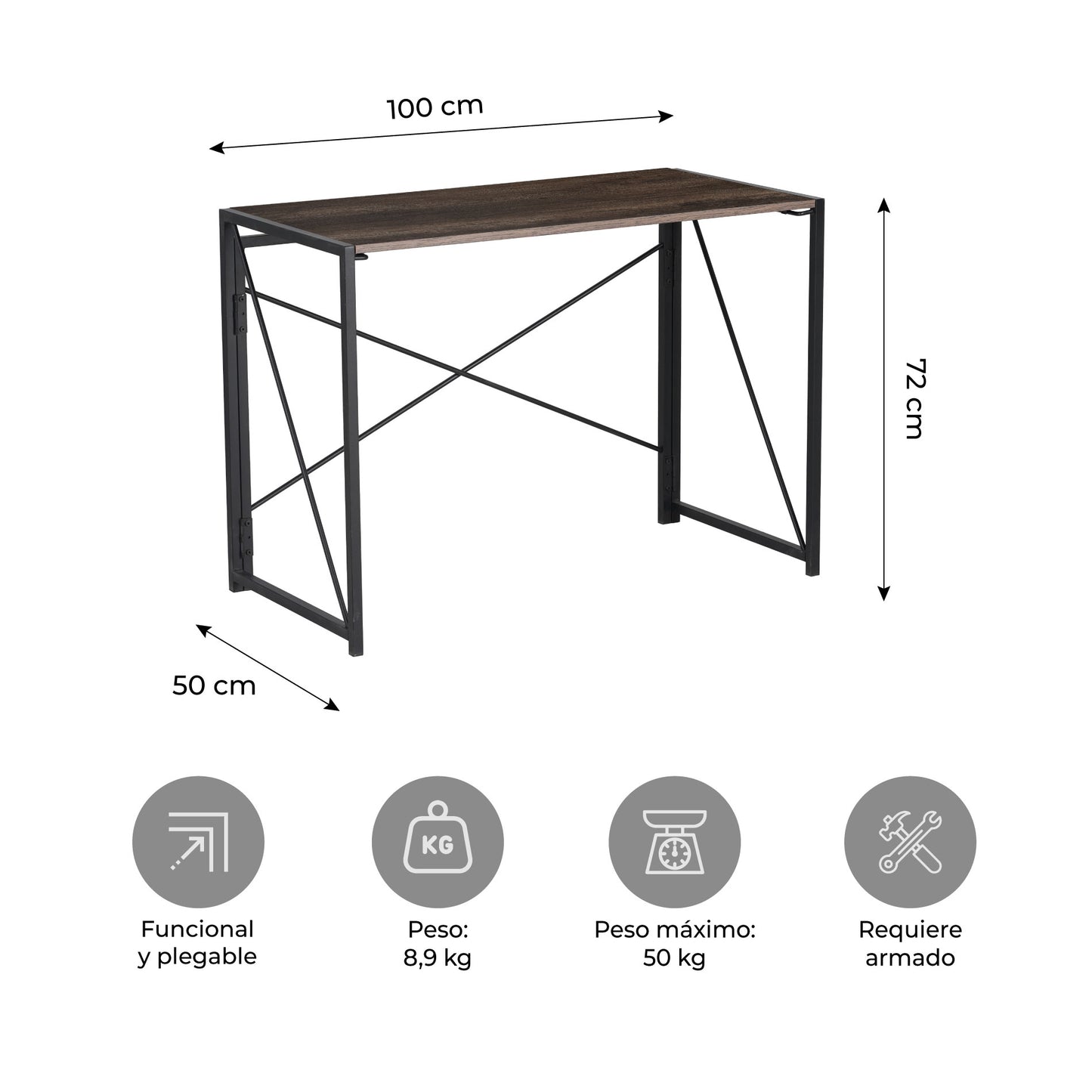 Escritorio Plegable Walnut Café
