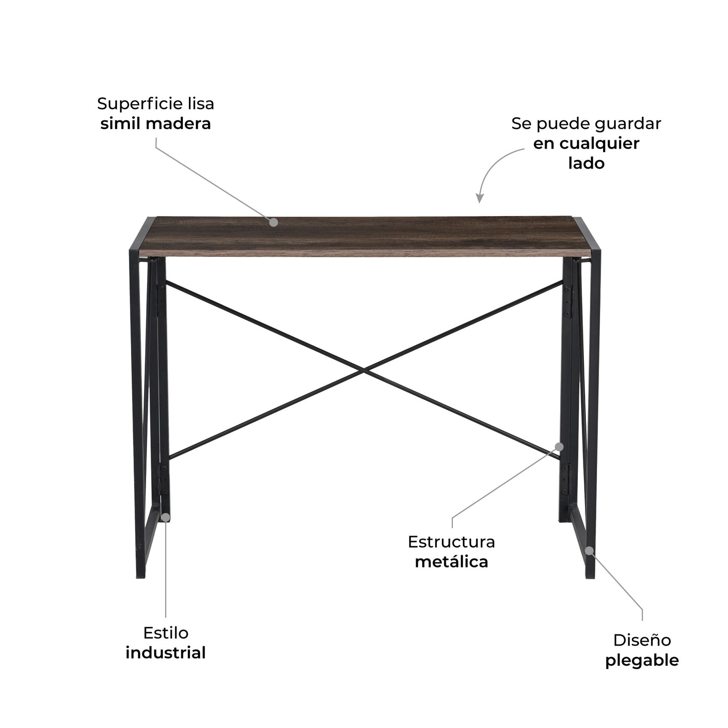 Escritorio Plegable Walnut Café