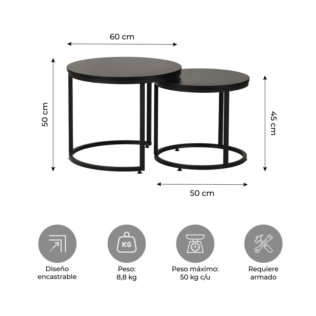 Sala Mundial - Rack TV Corintio Negro + Mesa Core
