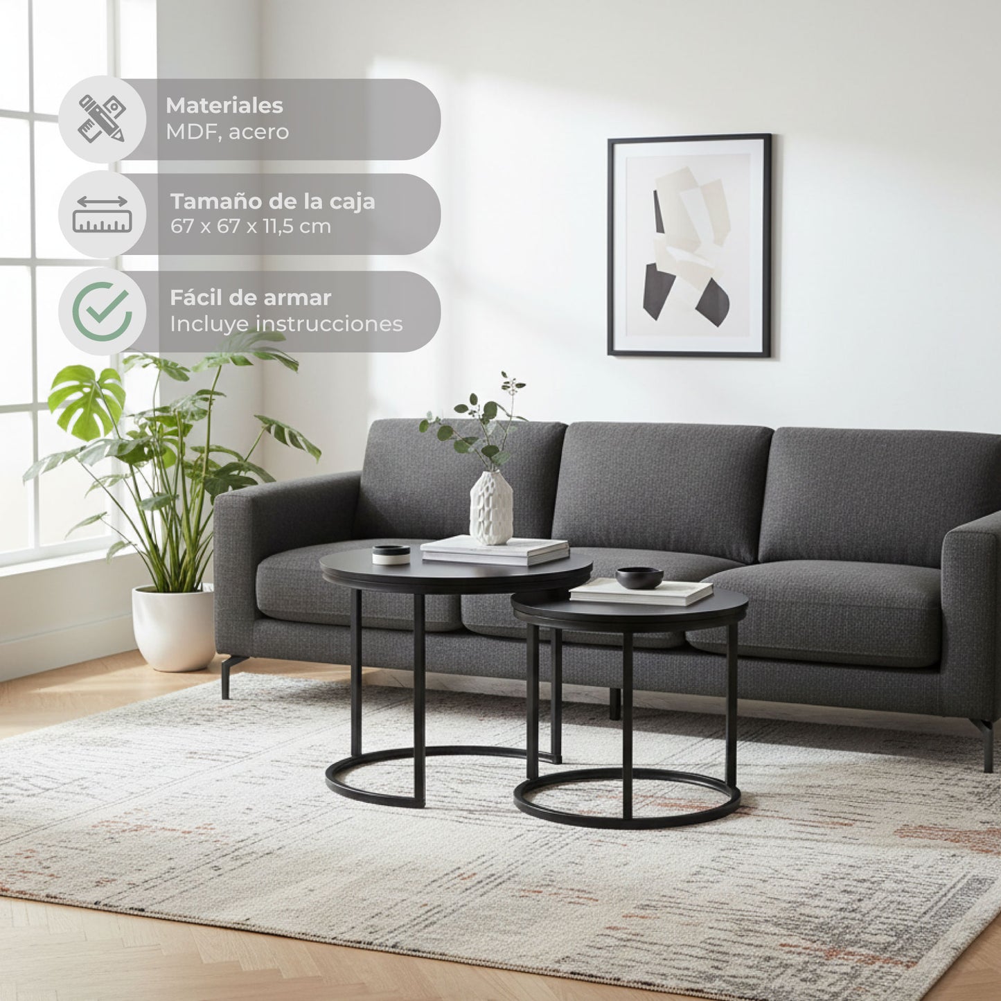 Set de Mesas de Centro Core Negras