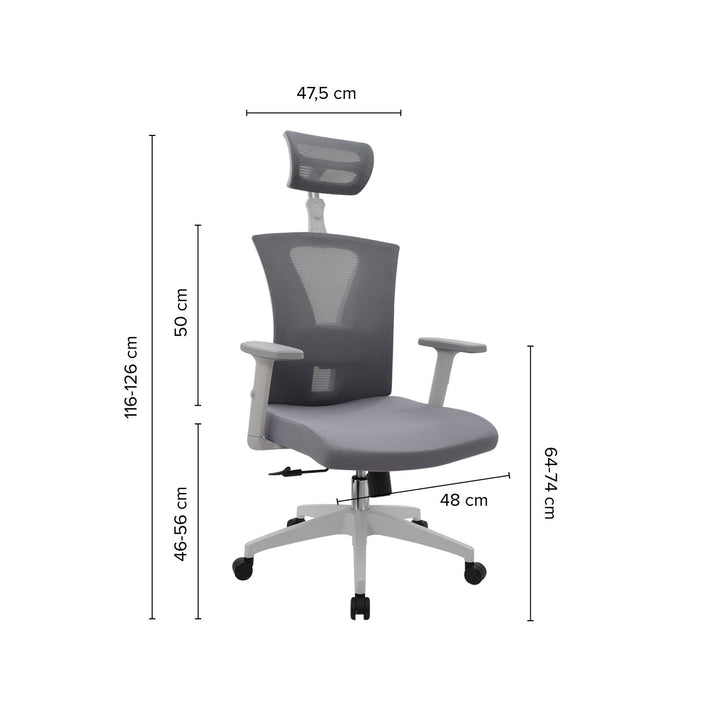 Silla de Oficina Presidente Niza Gris