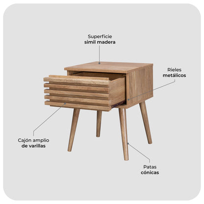 Mesa de Noche Dortmund Retro