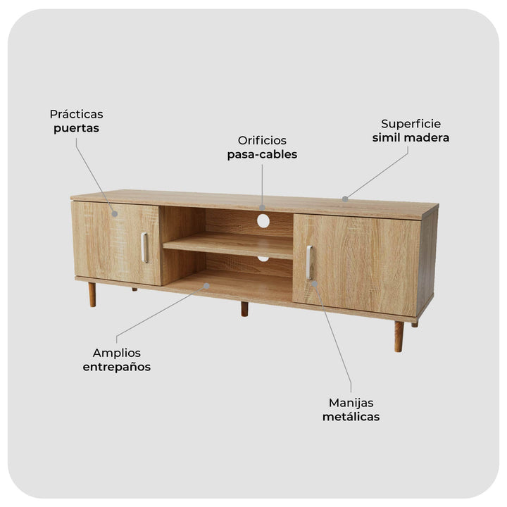 Mueble de Tv Sendai Estilo Roble