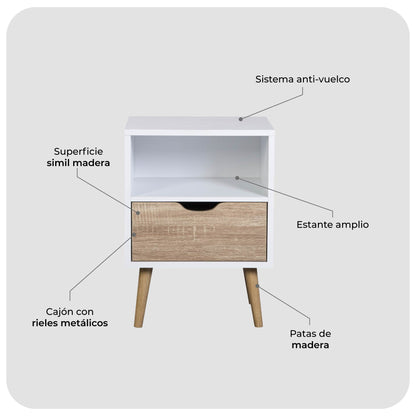 Mesa de Noche Tromso Nórdica