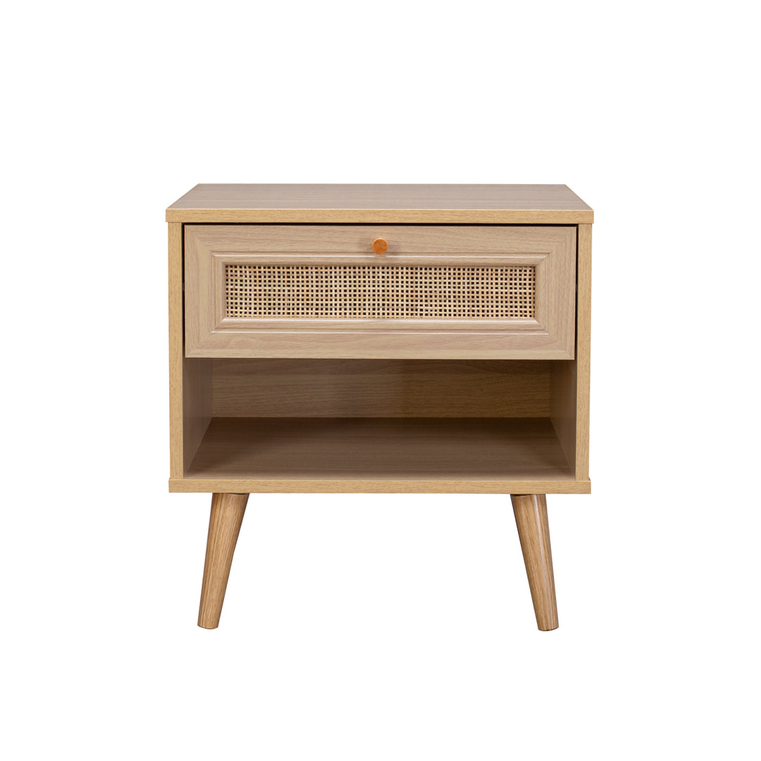 Mesa de Noche Jakarta con Cajón de Ratán