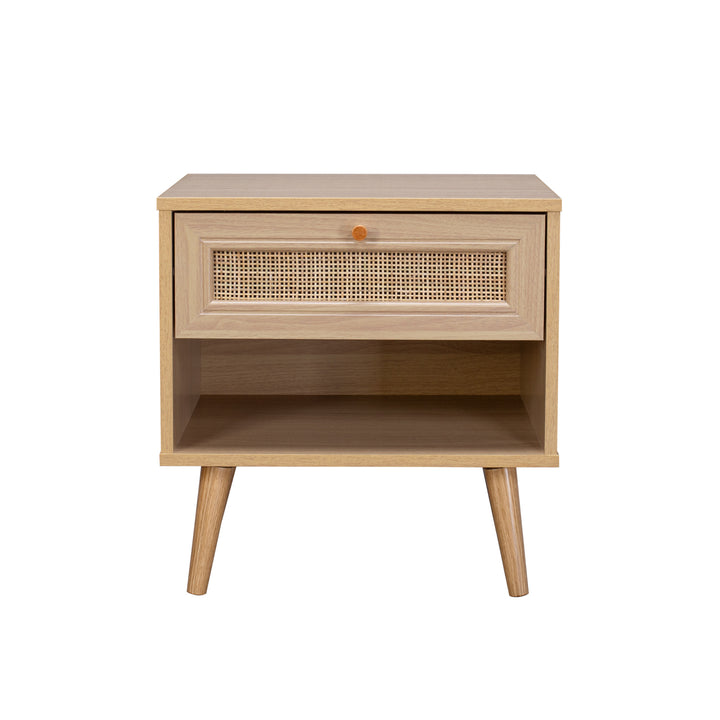 Mesa de Noche Jakarta con Cajón de Ratán