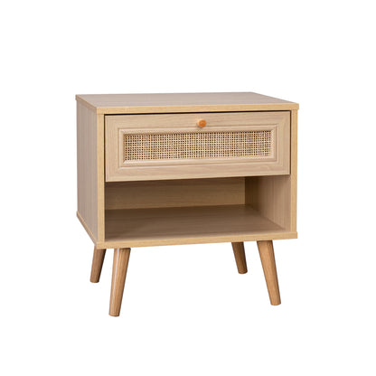 Mesa de Noche Jakarta con Cajón de Ratán
