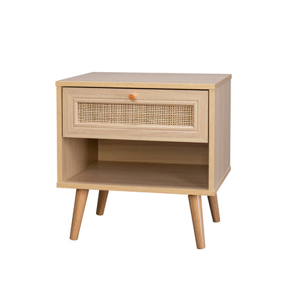 Mesa de Noche Jakarta con Cajón de Ratán