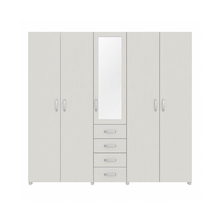 Closet 4 Puertas con Espejo 200x200x49 cm Gris Claro
