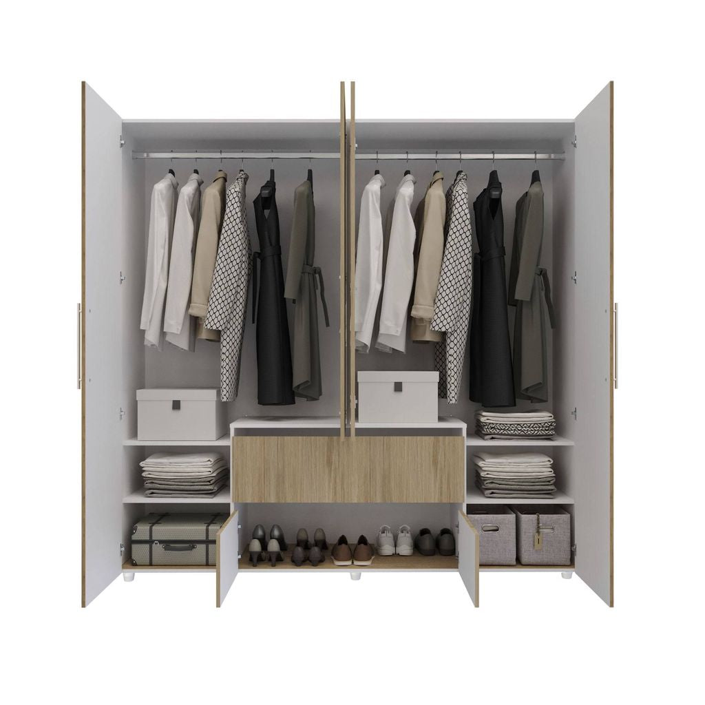Closet 6 Puertas 120,9x200x49,8 Color Nogal Capri