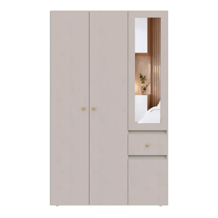 Closet 4 Puertas Con Espejo 120,9 x 200 x 49,8 Blanco
