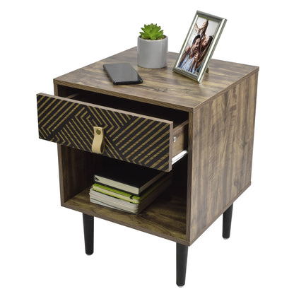 Mesa de Noche Moon-N con Cajón y Estante