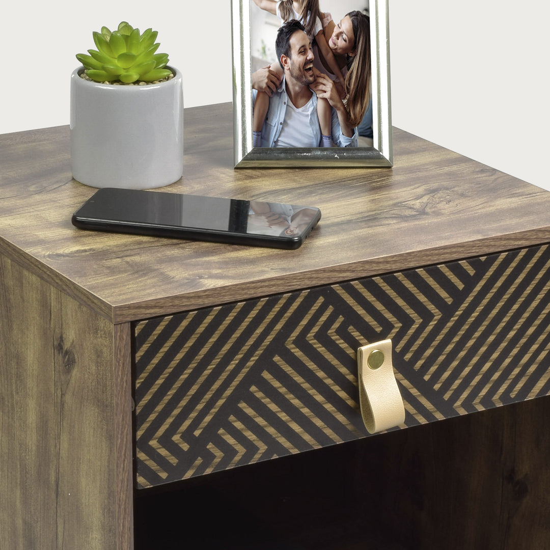 Mesa de Noche Moon-N con Cajón y Estante