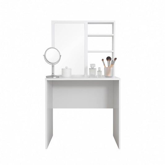 Mueble Tocador Con Espejo Blanco