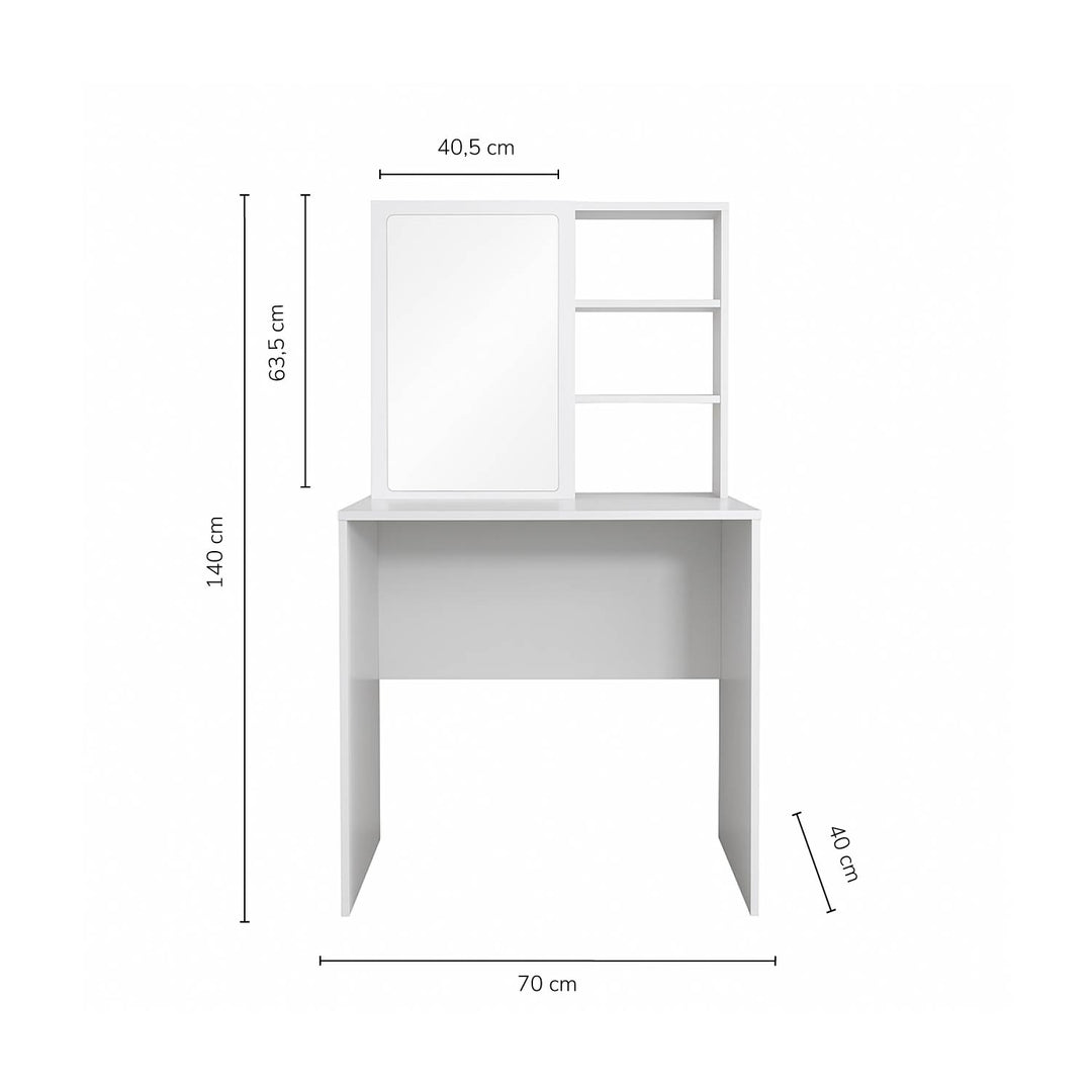 Mueble Tocador Con Espejo Blanco