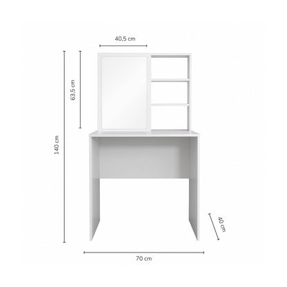 Mueble Tocador Con Espejo Blanco