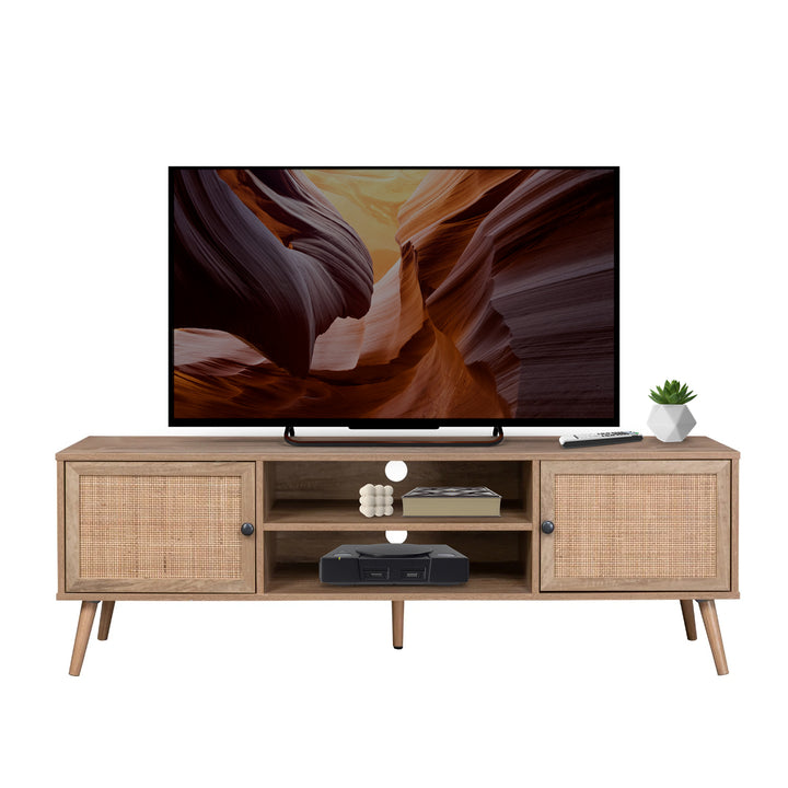 Mueble de TV Rack Vigan con Puertas de Ratán