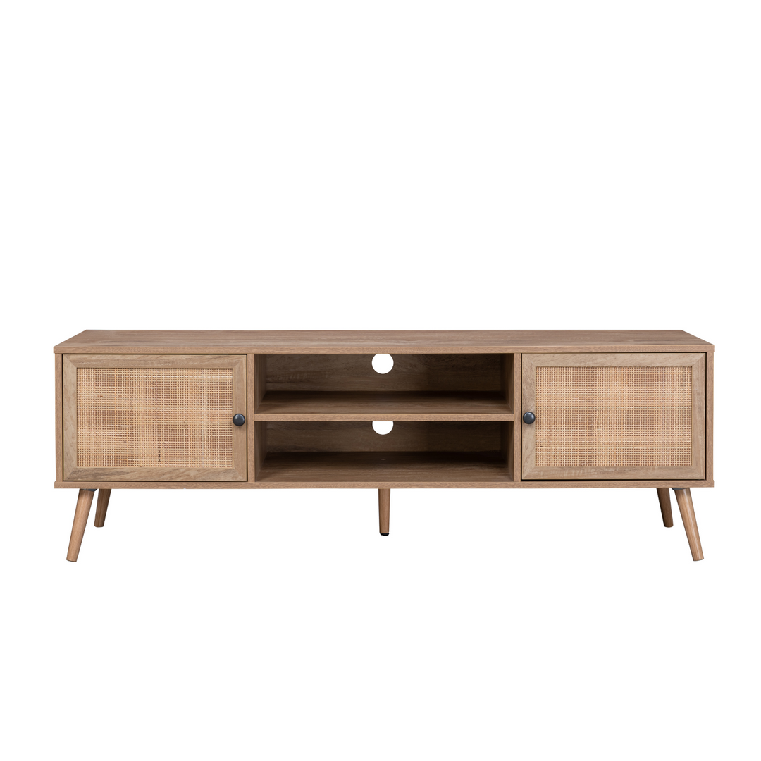 Mueble de TV Rack Vigan con Puertas de Ratán