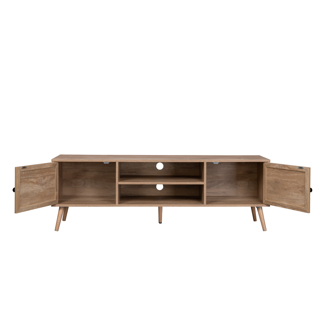 Mueble de TV Rack Vigan con Puertas de Ratán