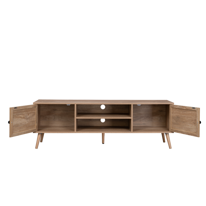 Mueble de TV Rack Vigan con Puertas de Ratán