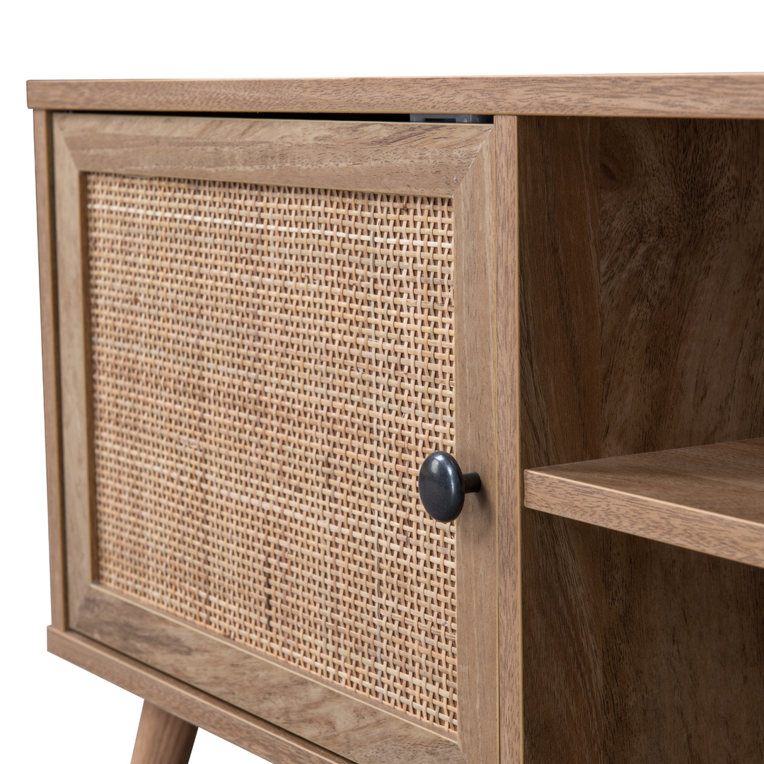 Mueble de TV Rack Vigan con Puertas de Ratán