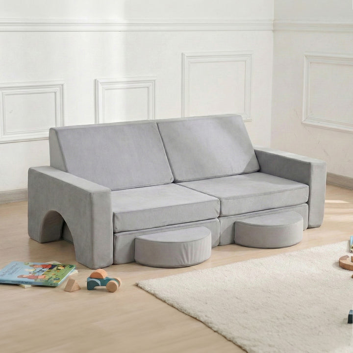Sofá Modular Lúdico Para Niños Alva Gris