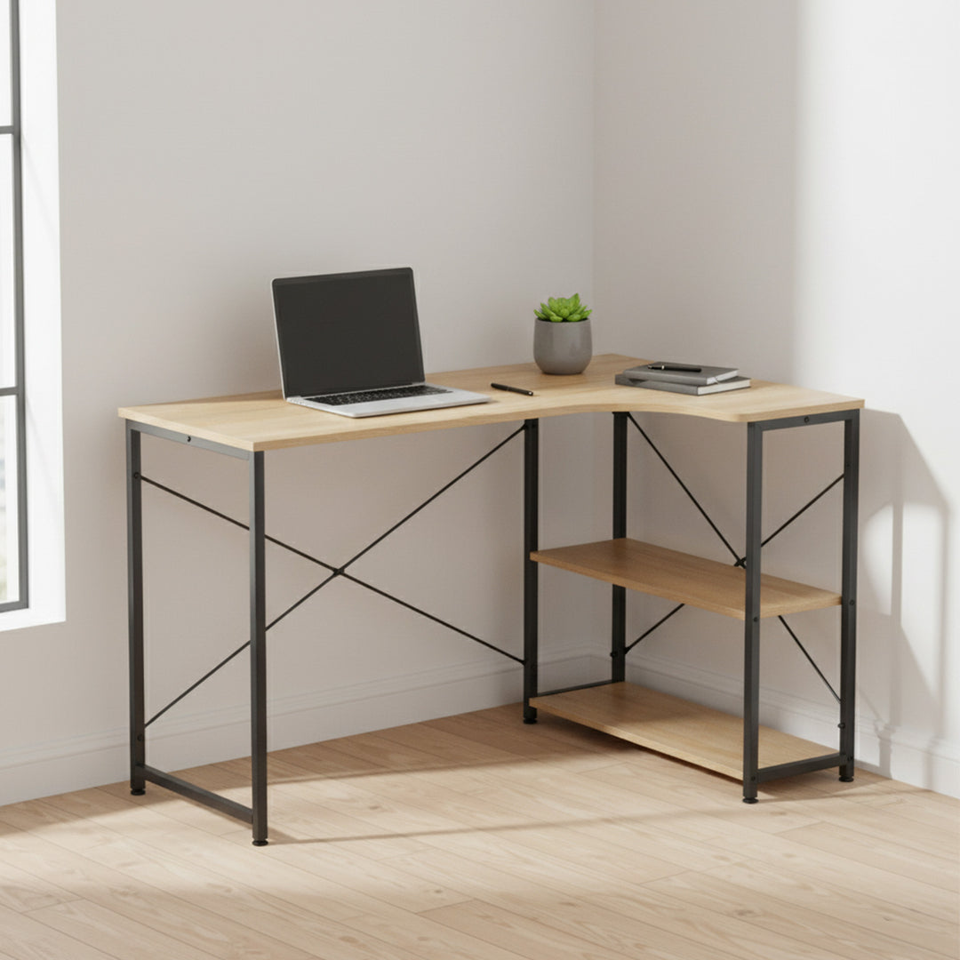 Escritorio con Repisas Inferiores Café