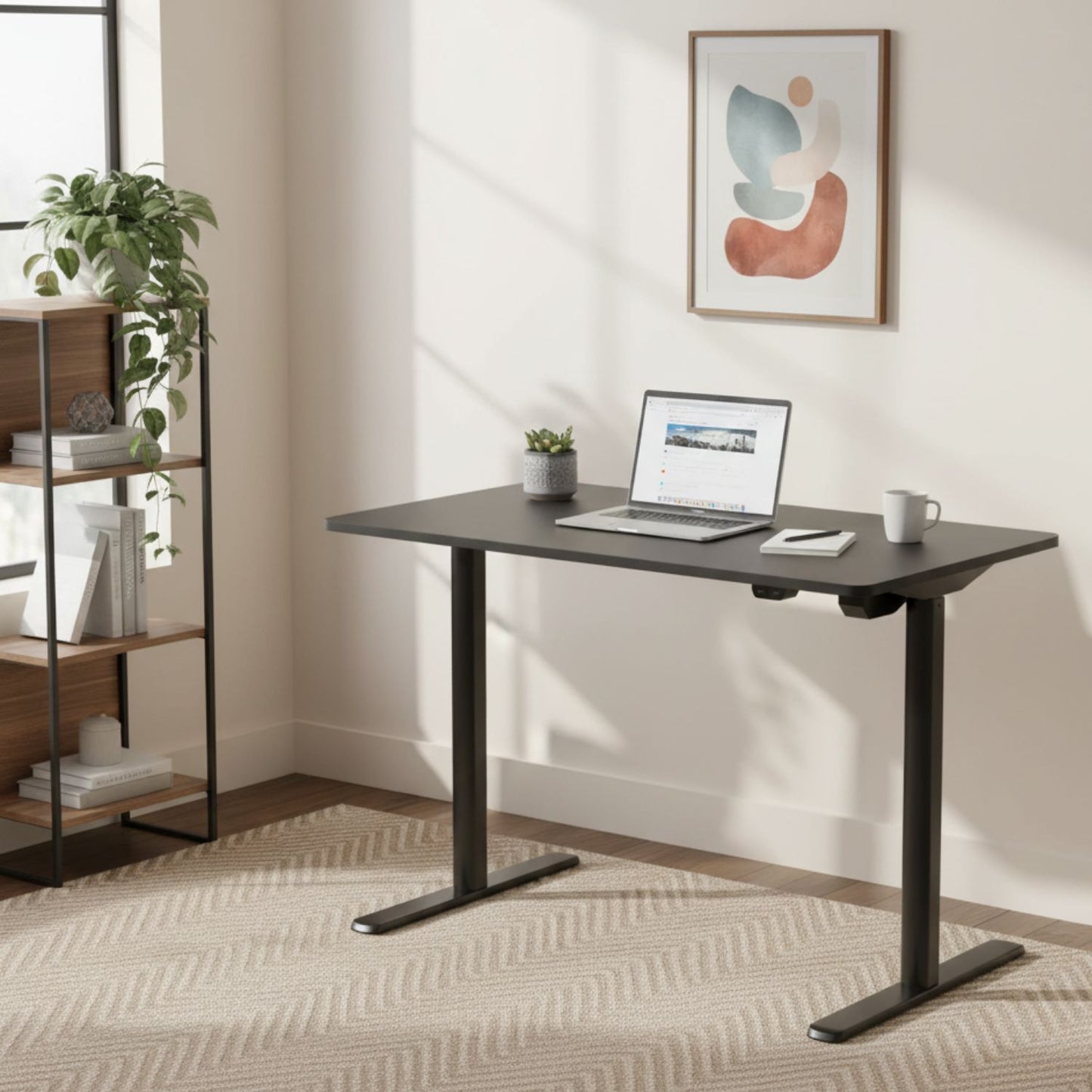 Escritorio Eléctrico Ajustable en Altura Negro