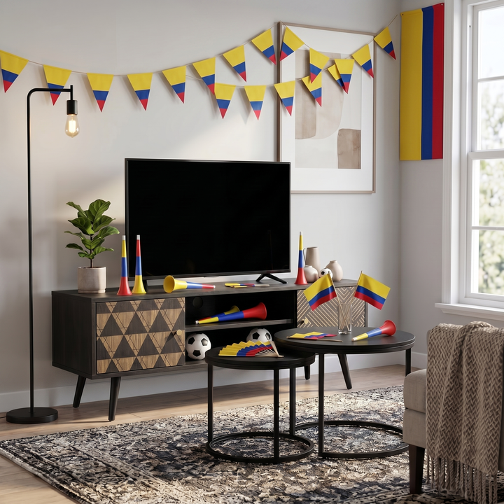 Sala Mundial - Rack TV Corintio Negro + Mesa Core