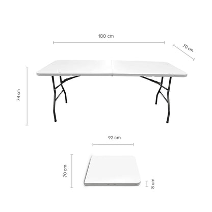 Mesa Plegable Plástica Eco Tipo Portafolio de 180 cm