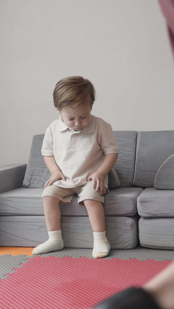 Sofá Modular Lúdico Para Niños Alva Gris