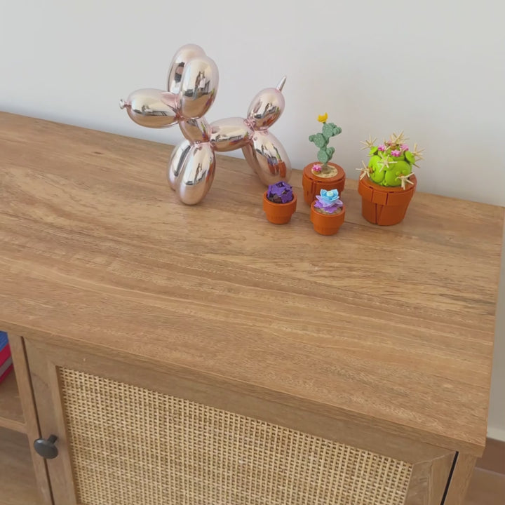 Mueble de TV Rack Vigan con Puertas de Ratán